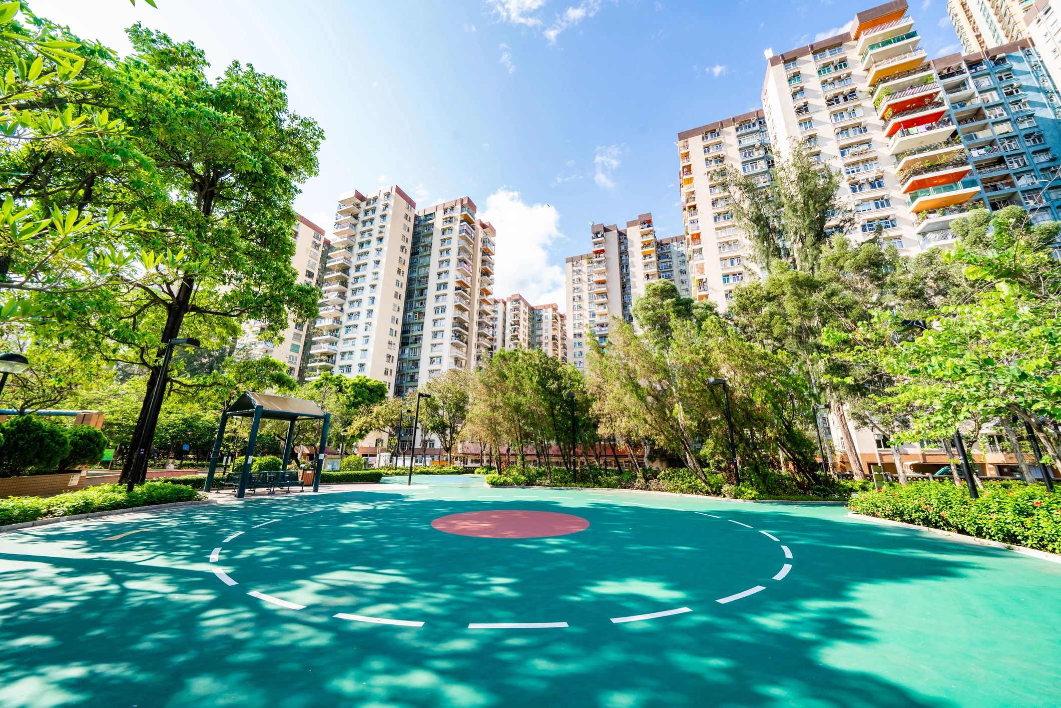 Outdoor green spaces and amenities at The Link